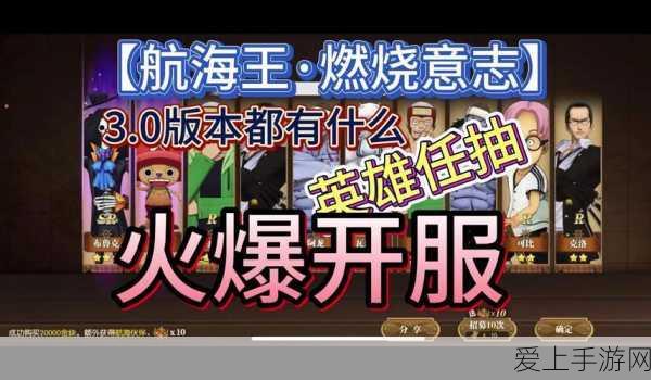 航海王燃烧意志,阵法布置全攻略,打造无敌海战阵容!