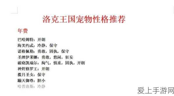 洛克王国火王性格调整攻略,重塑王者风范,打造最强宠物伙伴