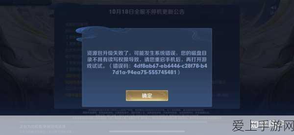 王者荣耀体验服资源包升级失败了:王者荣耀体验服资源包升级失败的原因与解决方案解析